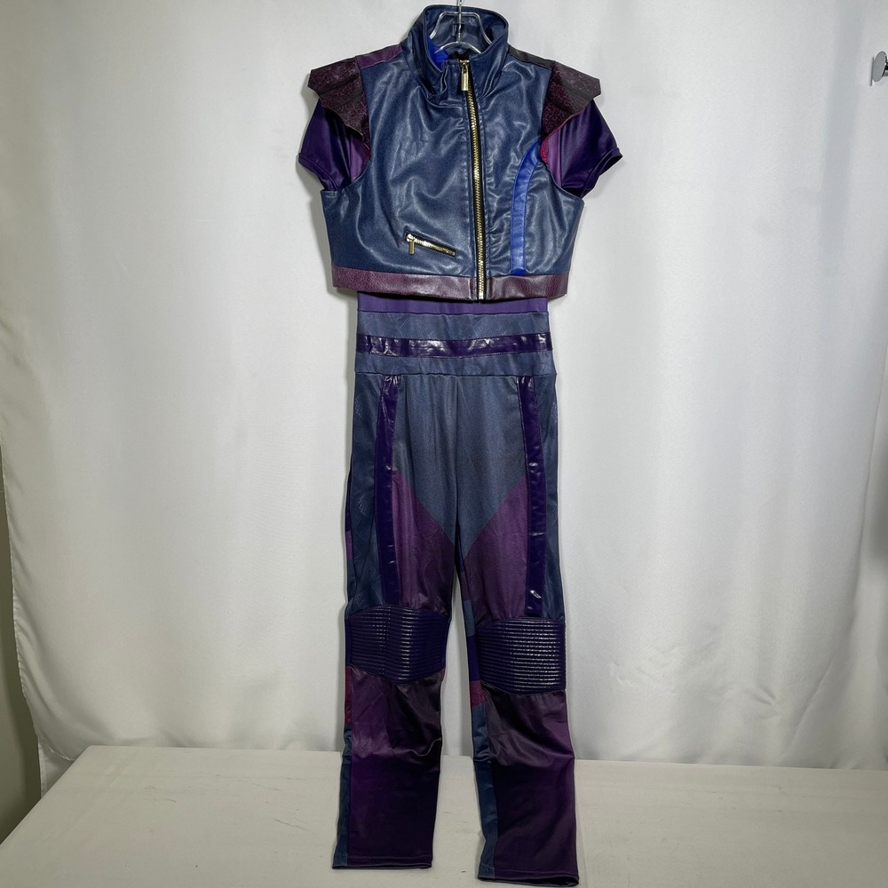 Disney Descendants 3 Mal Costume Purple Blue Vest Jumpsuit Set Junions LARGE